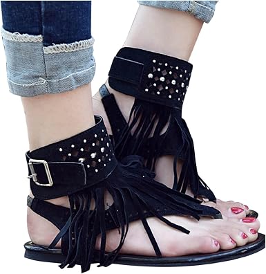 Sandalias de cuero con cierre estilo retro - Tabalia