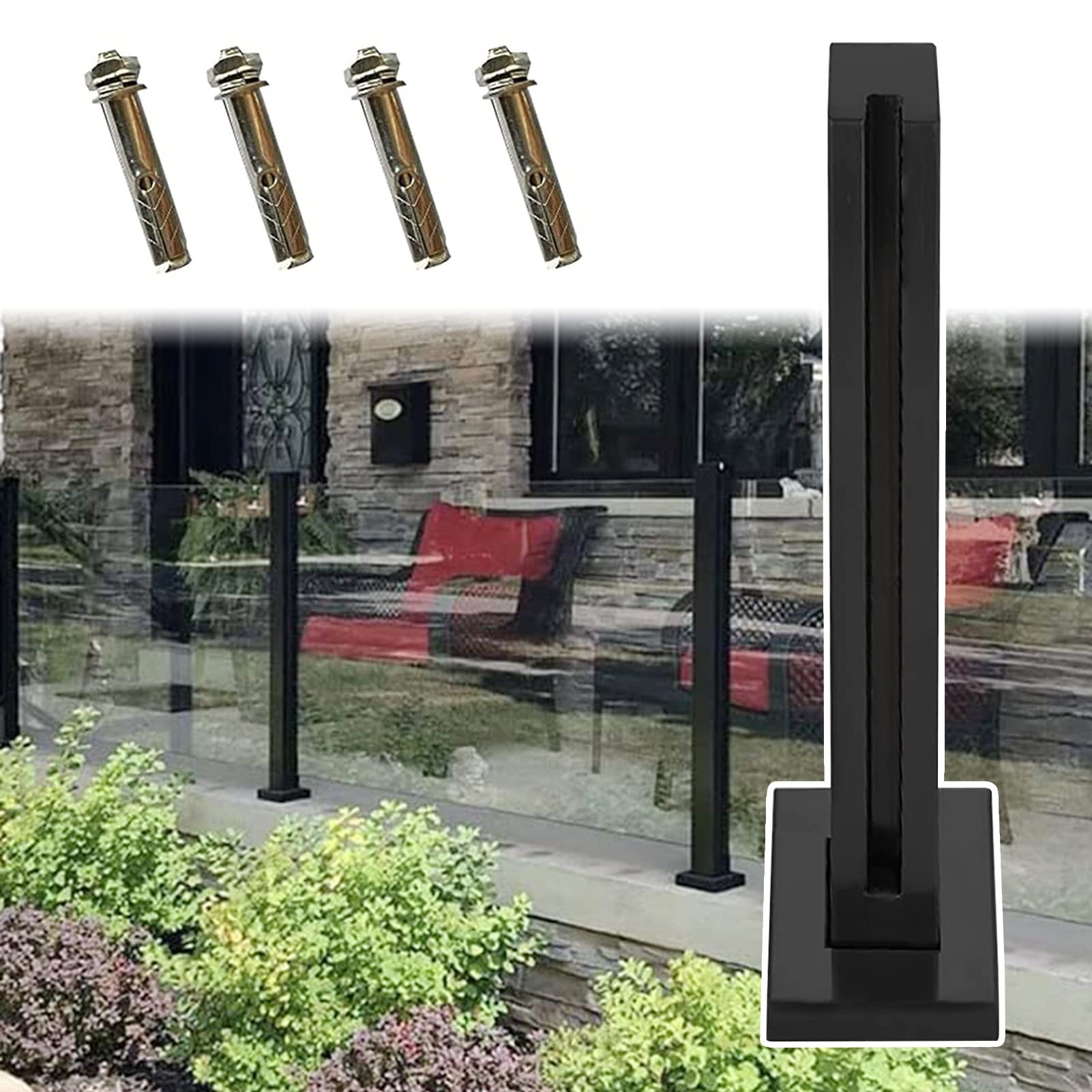 Kit de fixation pour poteau de garde-corps pour sol instable