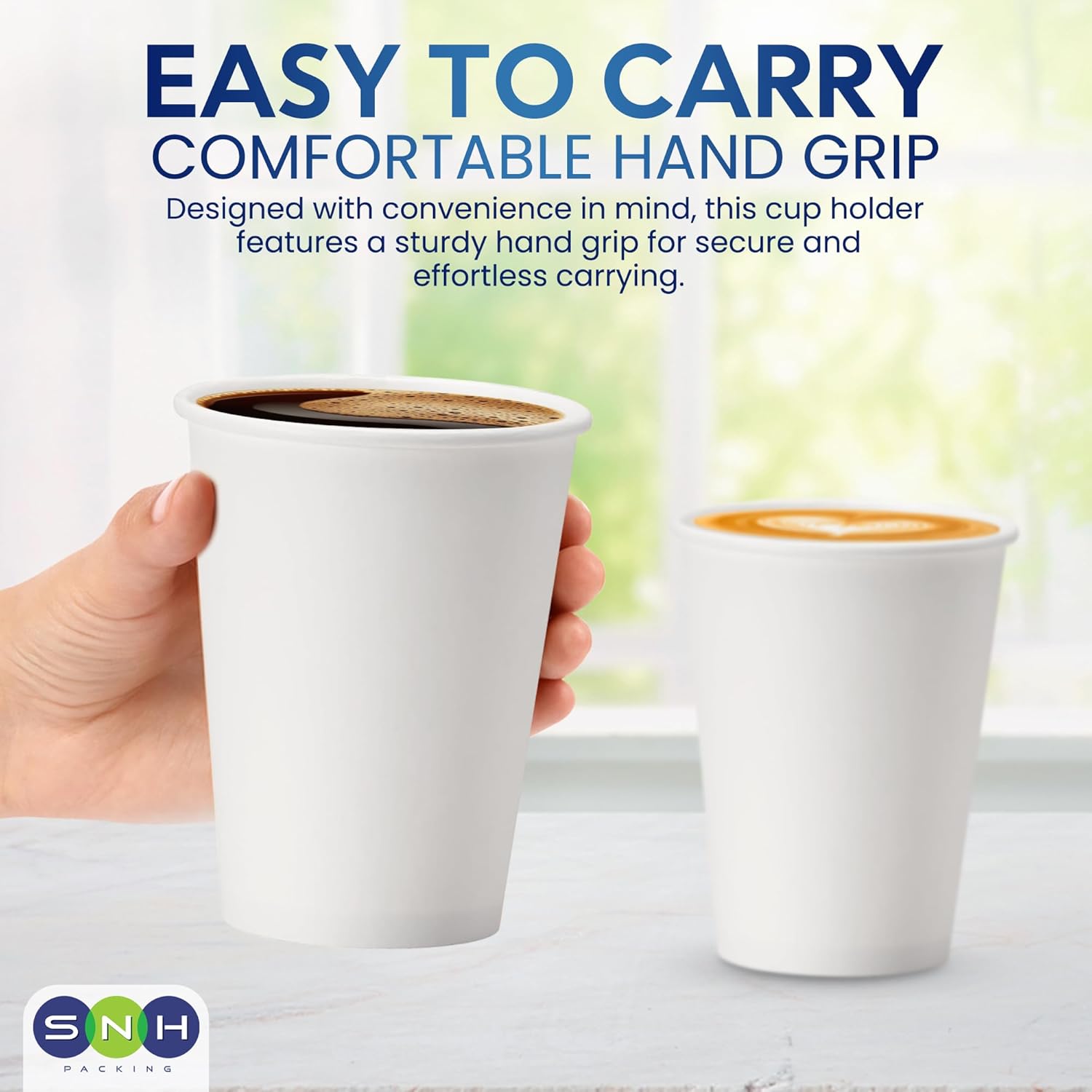 SNH Packing 100-Pack 12 oz Single Wall Paper Cups - Disposable Coffee Cups for Hot & Cold Drinks, Leak-Proof White Paper Cups for Tea, Water, Beverages - Ideal for Office, Home, Parties, Travel