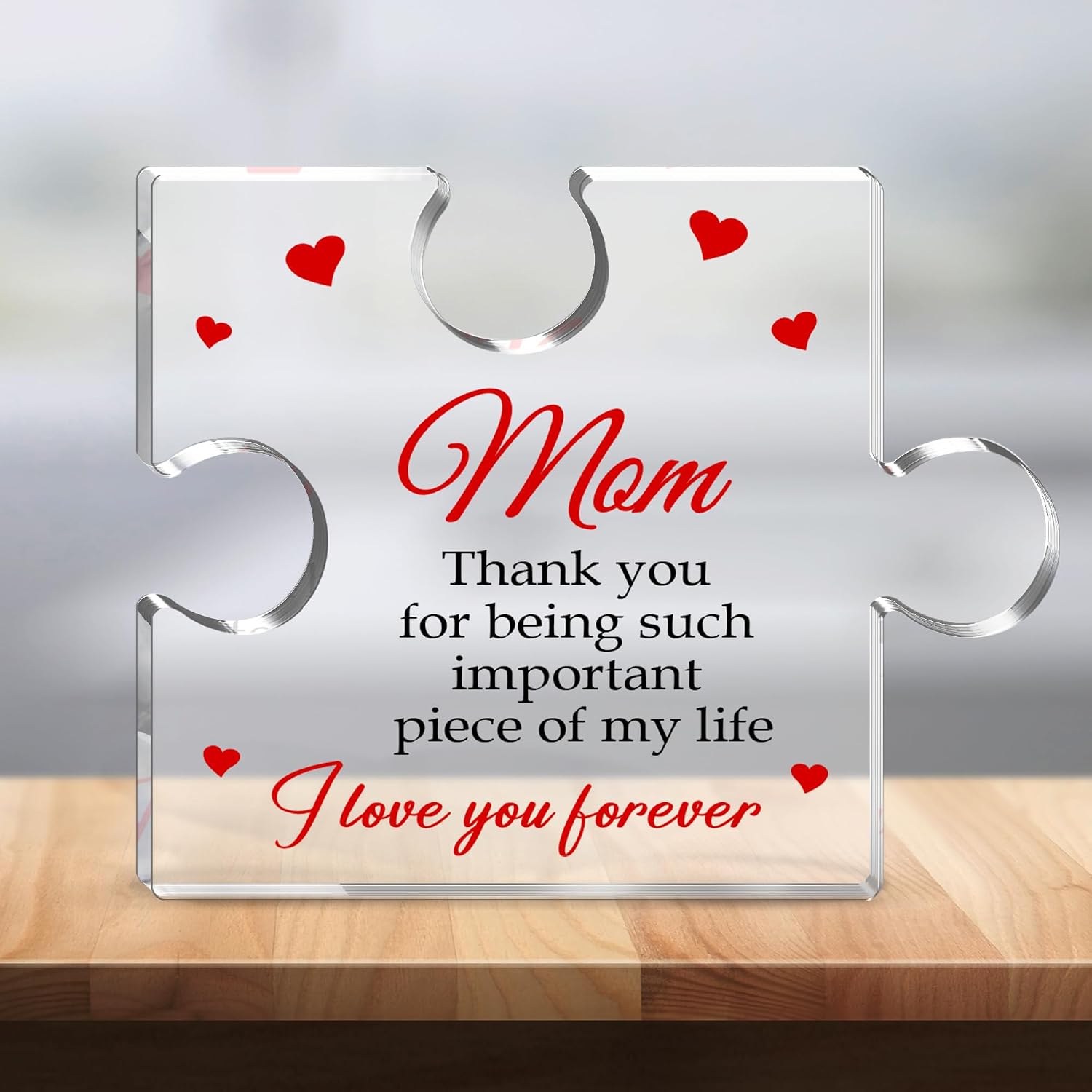 GOSSBY Transparent Custom Plaque Mom Thank you for being such important piece of my life I love you forever Mom Gift Dad Gift Mother Acrylic Plaque, Gifts Birthday Gifts For Mom Dad Acrylic Best Mom D