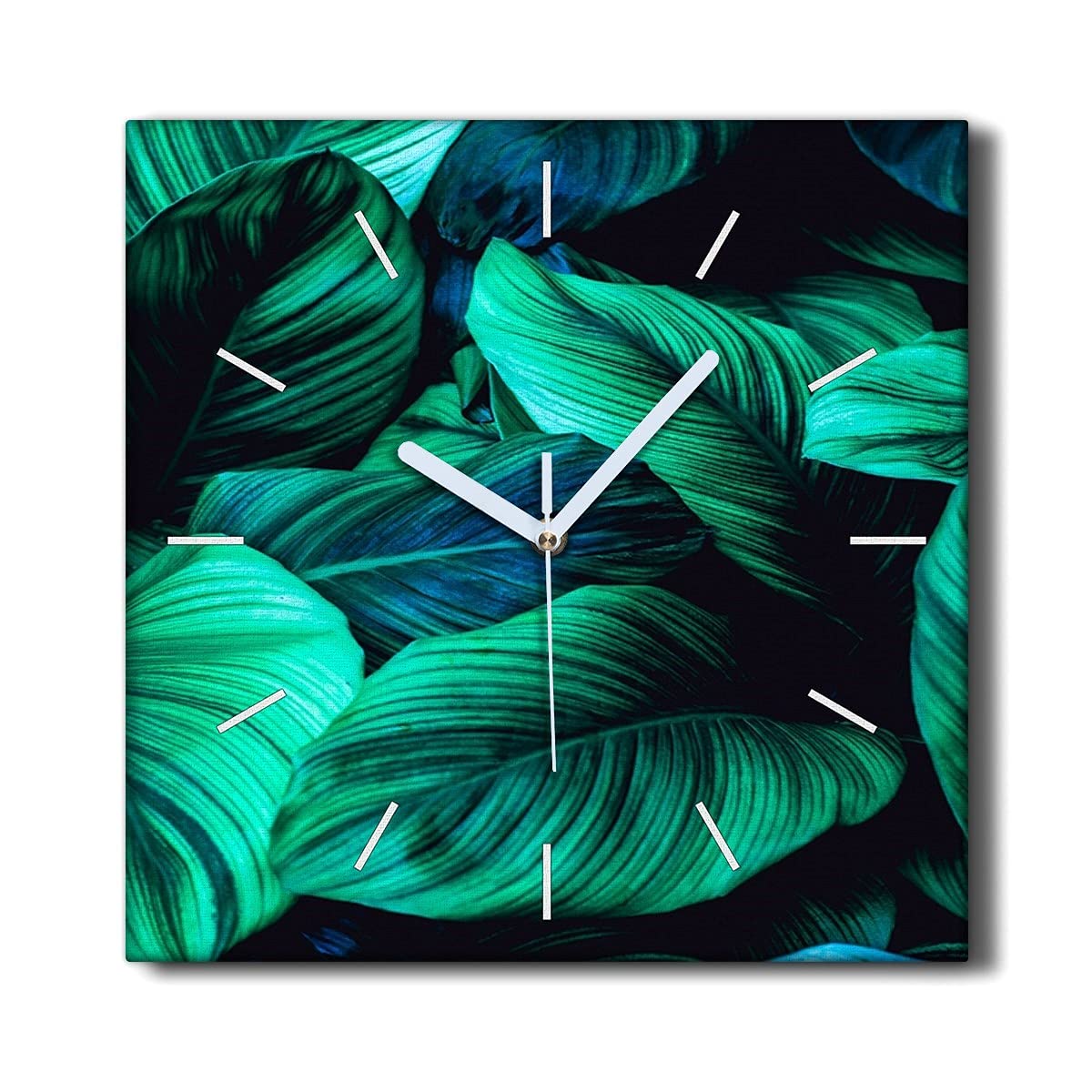 Décoration Le Salon Toile Horloge Murale de Prestige 30x30cm Fleurs Coloray