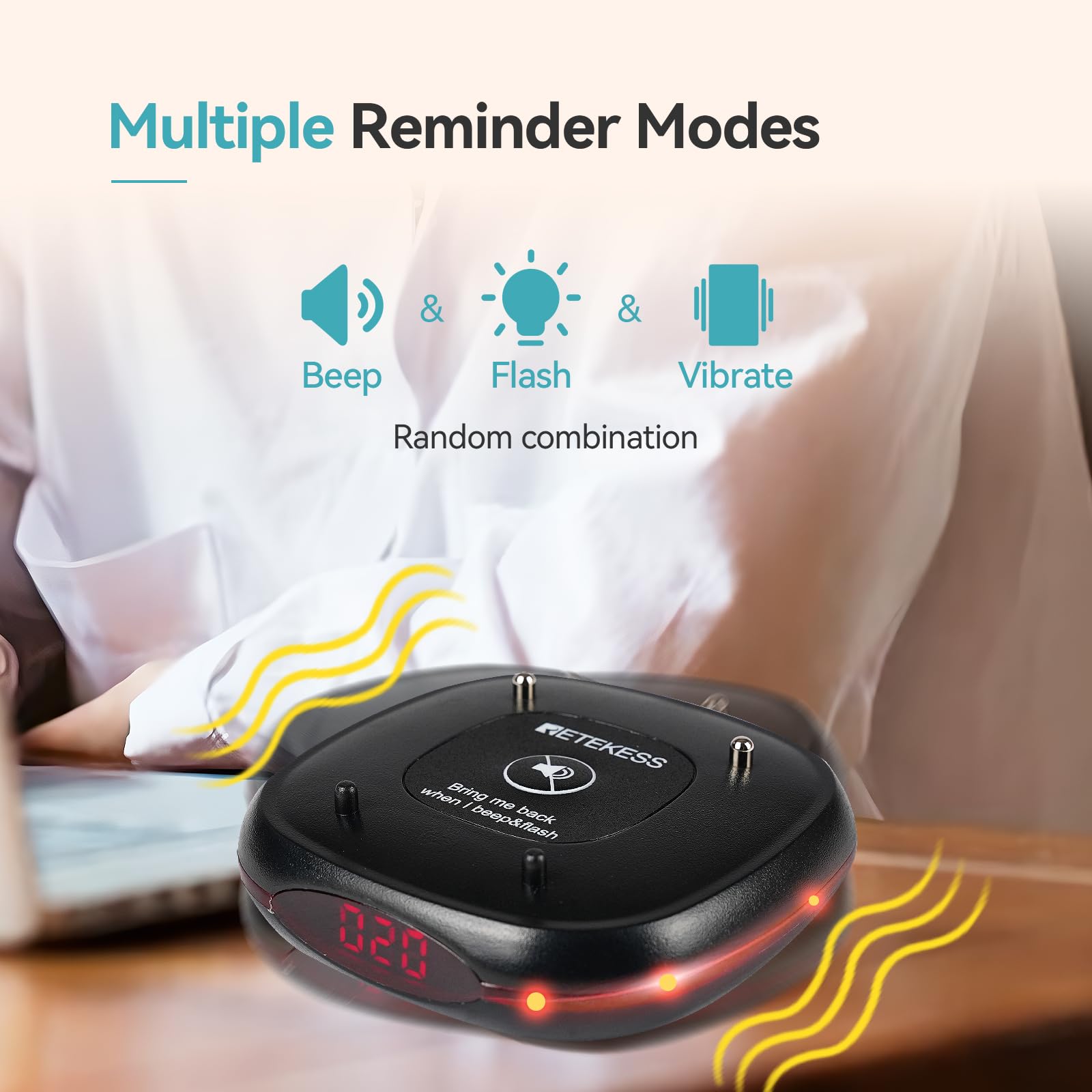 Retekess TD161 Cercapersone per Ristorante, 500M Pager Wireless, Tastiera Rimovibile, Facile da Configurare, 300 mAh 20H, Cercapersone Cliente per Zoo, Logistica, Pub (20 cercapersone)