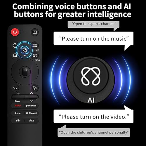 Miniatura 5 de Nuevo reemplazo MR25GA para control remoto LG TV para todos los televisores LG: OLED, QNED, UHD, LED, LCD (2019-2025), incluye AI, puntero y función