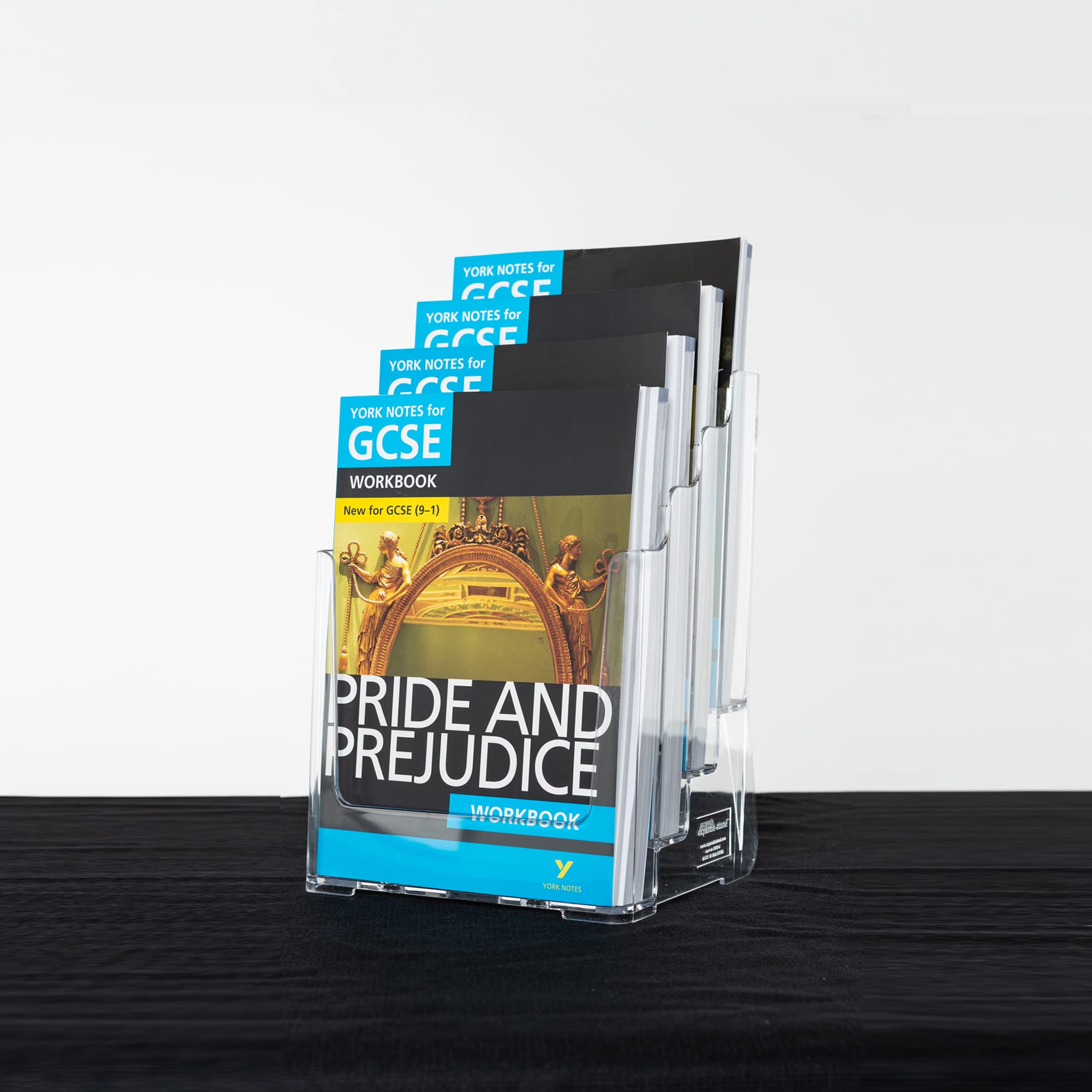 Wonderwall Leaflet Holder | Countertop | Desktop Multi-Tier Leaflet Display & Dispenser | Expanda-Stand System | Clear | 4 x A4 Pockets