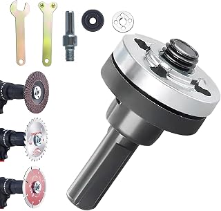 Conversion Angle Grinding Adapter Connecting Rod Kit for Electric Drill, Adjustable Rotary Driver Cutter Shaft Accessories Drill Angle Grinder Adapter with Replacement Grinder Flange Nuts (1 Set)