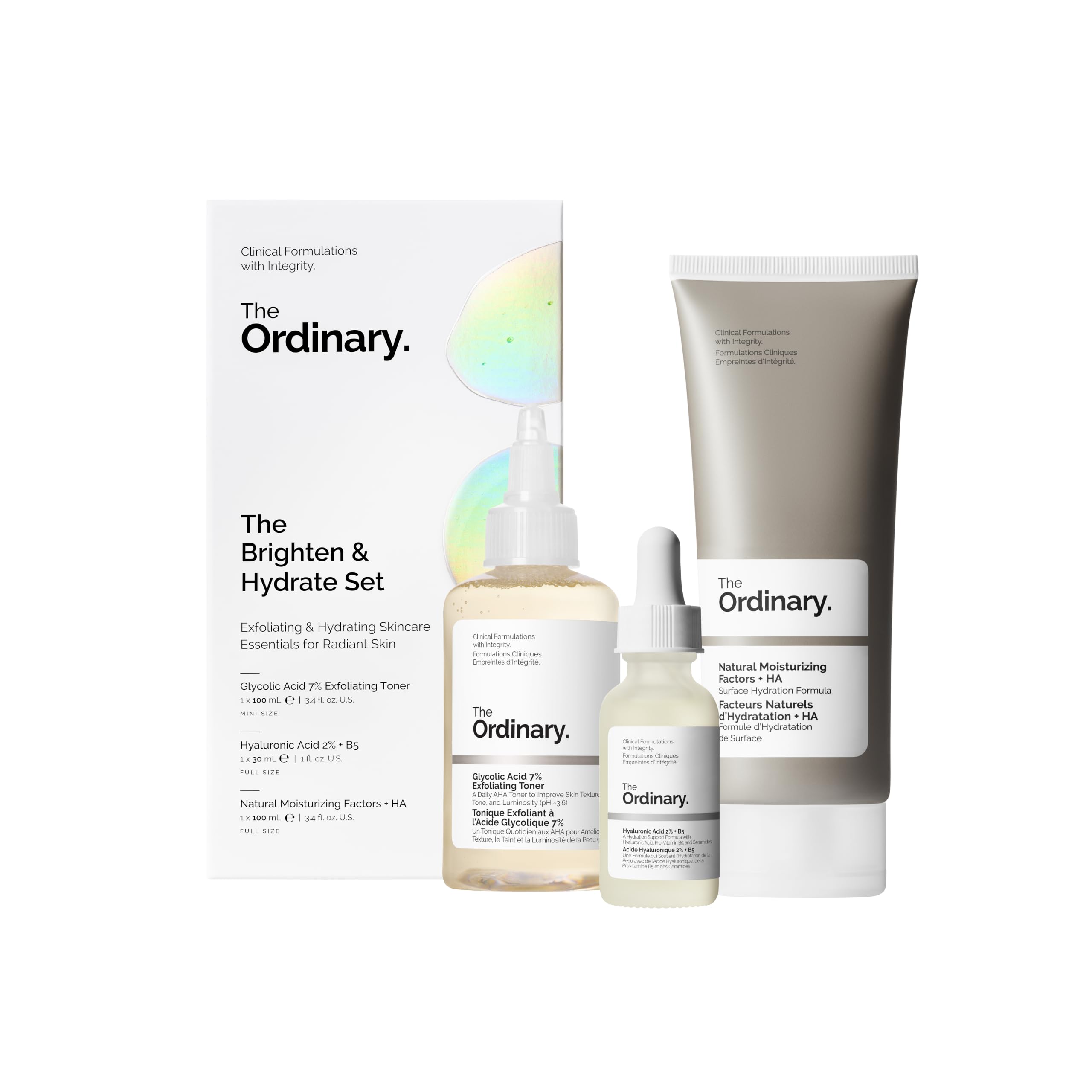 The Ordinary Brighten & Hydrate Skin Care Set, 3-Piece Skincare Collection
