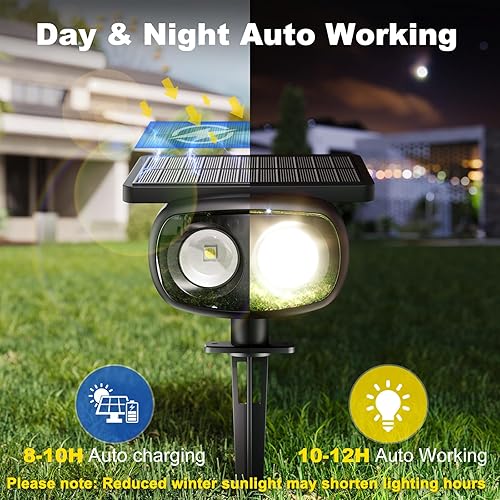 Miniatura 4 de Focos solares para exteriores, impermeables, IP68, luces solares que cambian de colores RGB con 4 modos de iluminación, luces solares para