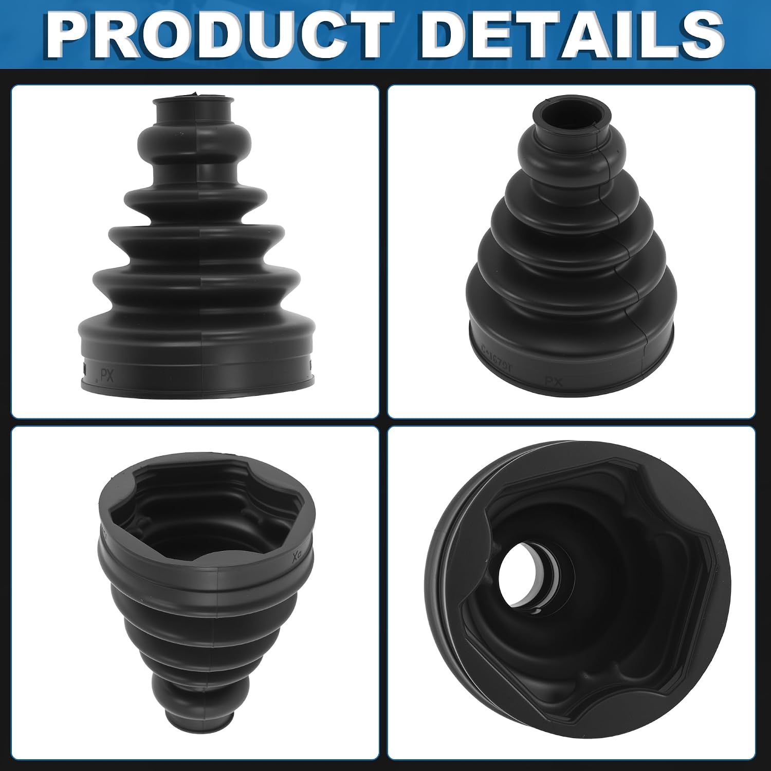 CV Joint Boot Kit for Audi A4 2011-2015 Waterproof & Dustproof No.8K0407283C CV Axle Boot Repair Kit with Clamp Plastic Metal Black 1 Pcs