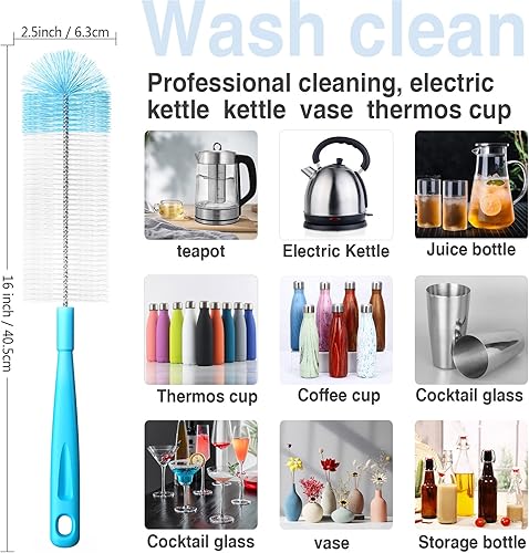 Miniatura 3 de 5 cepillos de limpieza de botellas multiusos, limpiador de botellas para lavar botellas estrechas de vino cerveza, termos, S'Well,