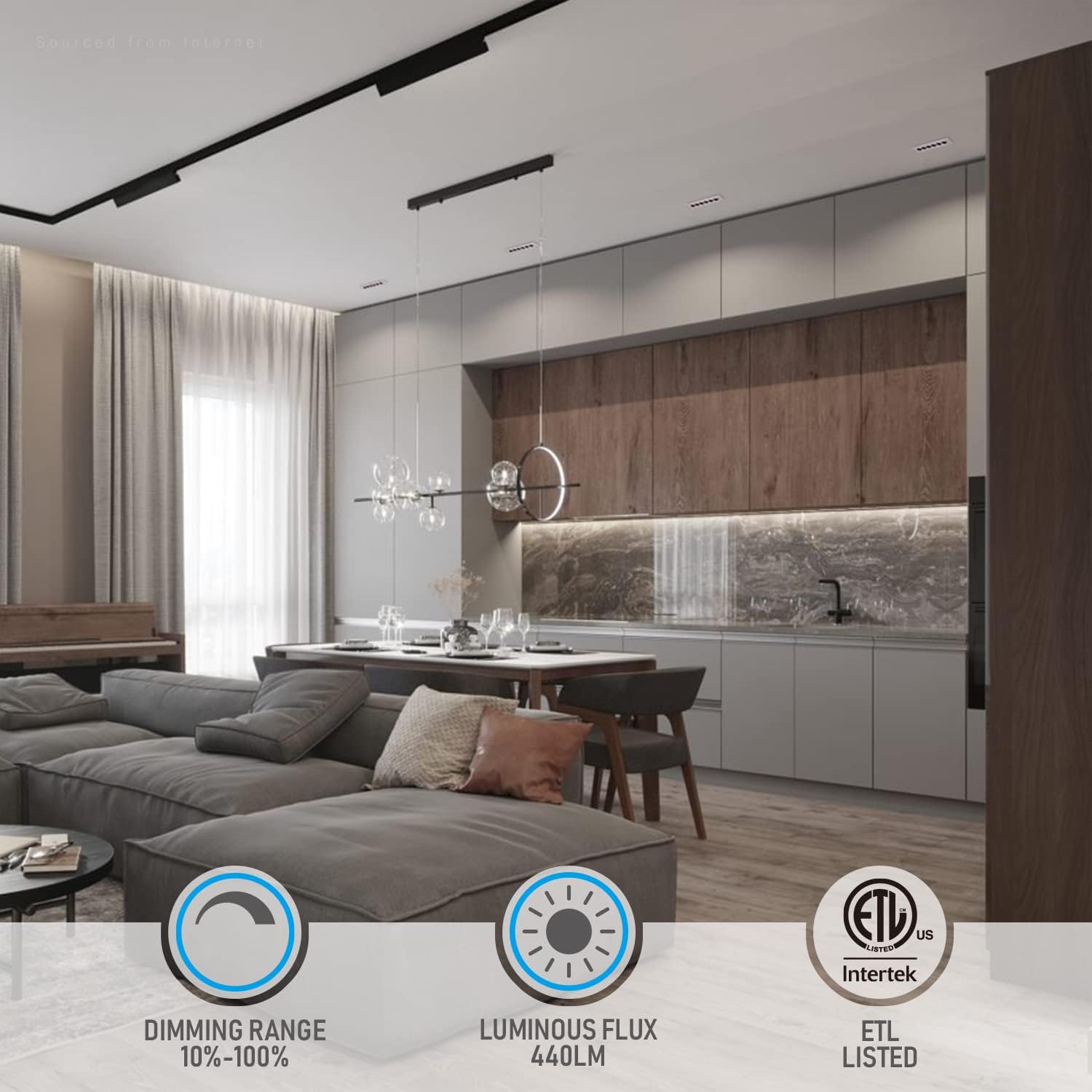 TORCHSTAR 5CCT 7 Inch LED Recessed Mini Linear Light with Junction Box, Deep Cup Anti-Glare, CRI90 Dimmable Recessed Lighting, ETL & FCC Listed, 2700K3000K3500K4000K5000K Selectable, Pack of 2