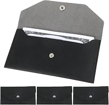 Xinjoduz Pack of 3 Banknote Storage, Cash Envelope Wallet, Money Organiser for Cash, Black Money Saving Folder Made of PU Leather with Secure Press Stud Closure for Budget Planning