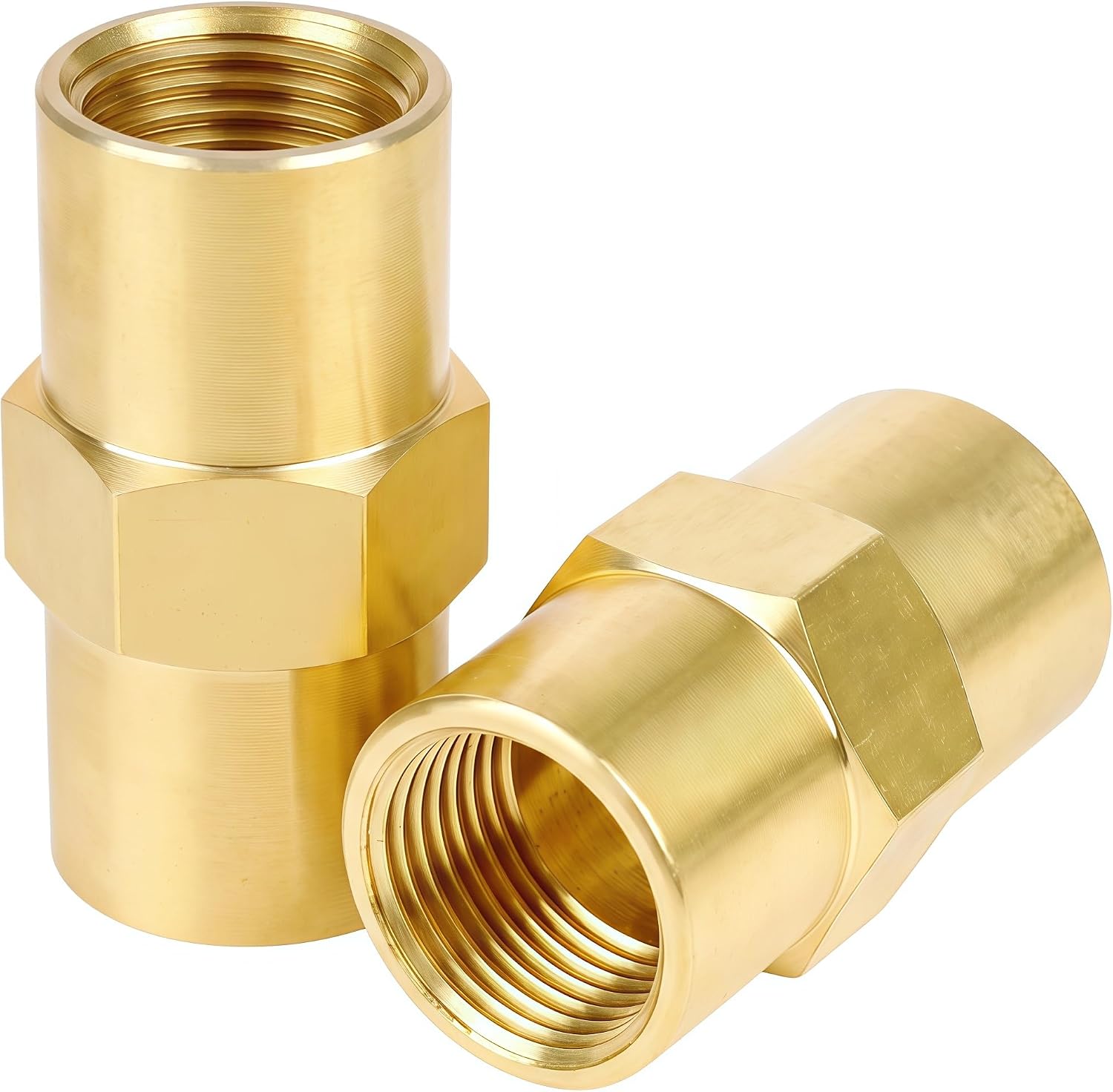 2 Pack Brass Argon Hose Fittings, Argon Hose Coupling for Welding TIG/MIG | Inert Gas Hose Coupler 5/8" RH Female to RH Female, B Size NPT