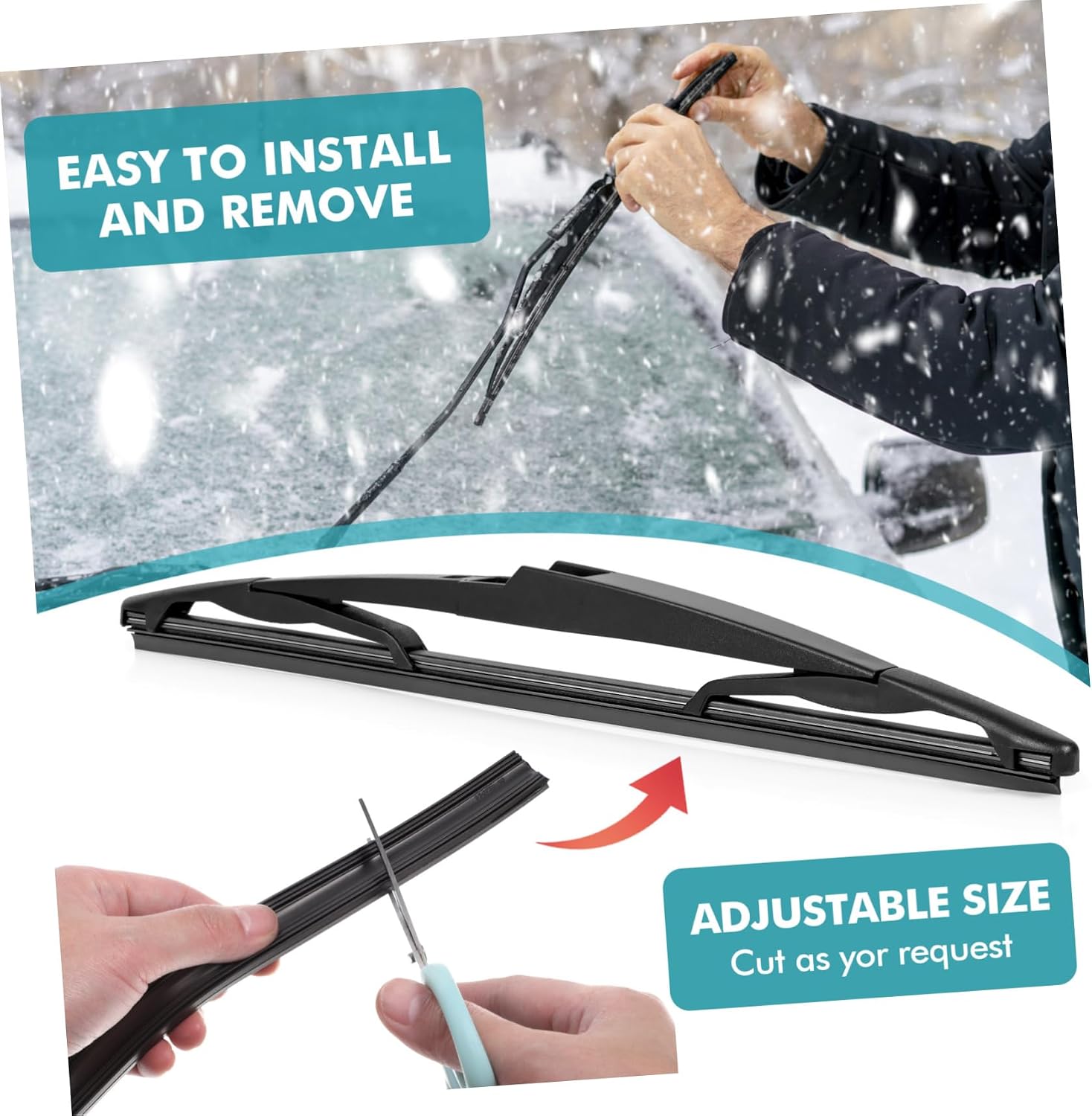 Kichvoe 5pairs Boneless Wiper Blades Refills Natural Rubber Strips for Frameless Windshield Wipers for Superior Rain Repellency and Visibility