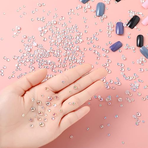 Miniatura 6 de 1400 piezas de gotas de agua de rocío, simulación de gotas de rocío, cuentas redondas de resina para manualidades, álbumes de recortes,