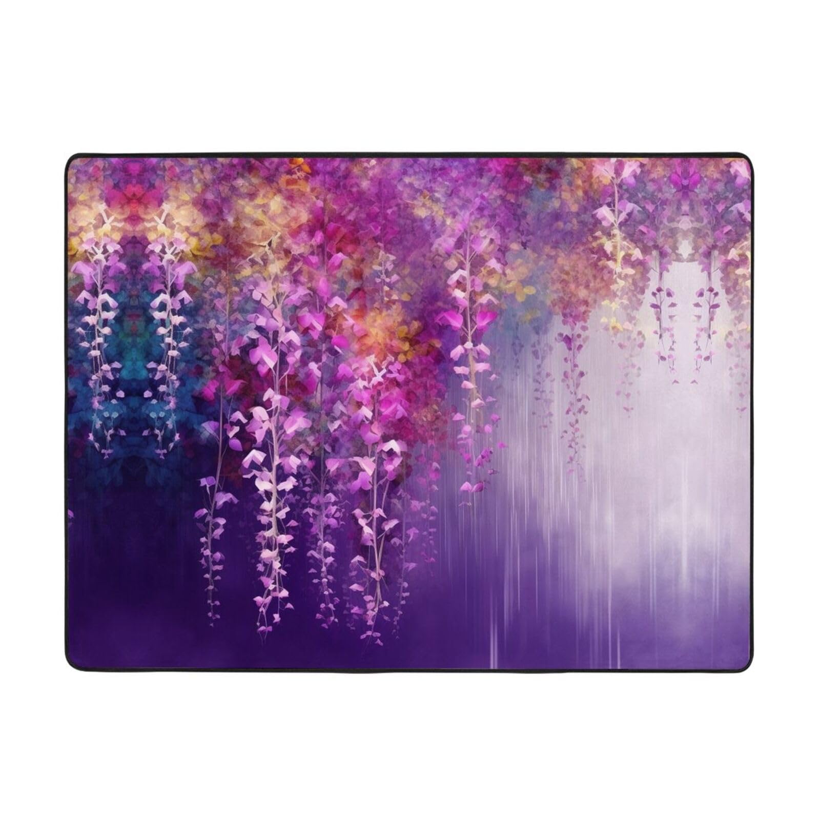 Tapis d'interieur moderne BONDIJ violet lavable et antiderapant