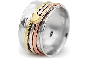 925 Sterling Silver Stress Relief Ring - Elegant Anti Anxiety Fidget Band...