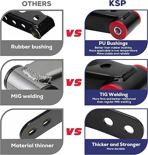 Miniatura 3 de KSP - Grilletes de caída para Silverado 1500 1999-2019, kits de grilletes de bajada trasera de 2 pulgadas compatibles con Chevy Silverado GMC Sierra