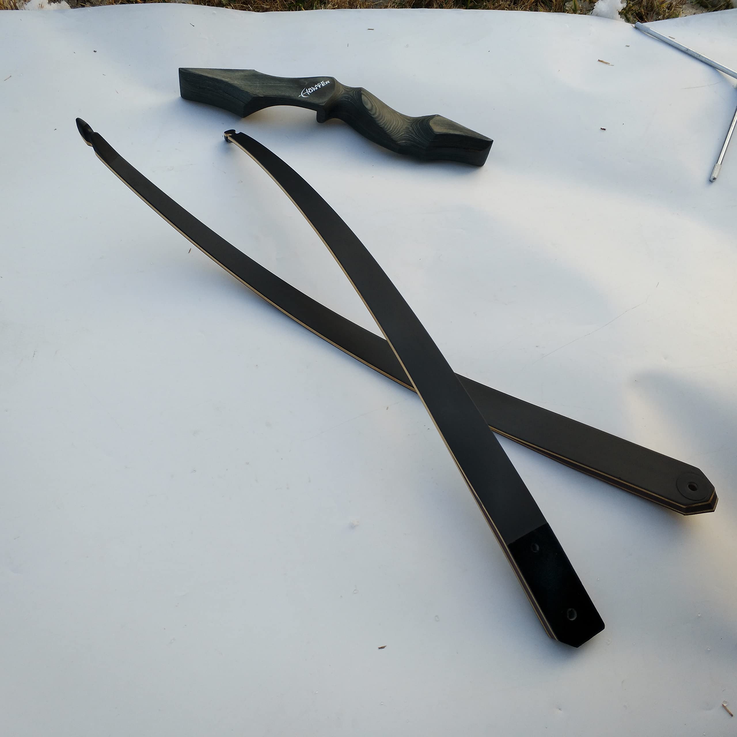 Arti neri per impugnature, arti dell'arco ricurvo Black Hunter da 25 libbre-60 libbre, arti del processo di laminazione dell'acero per impugnature dell'arco ricurvo