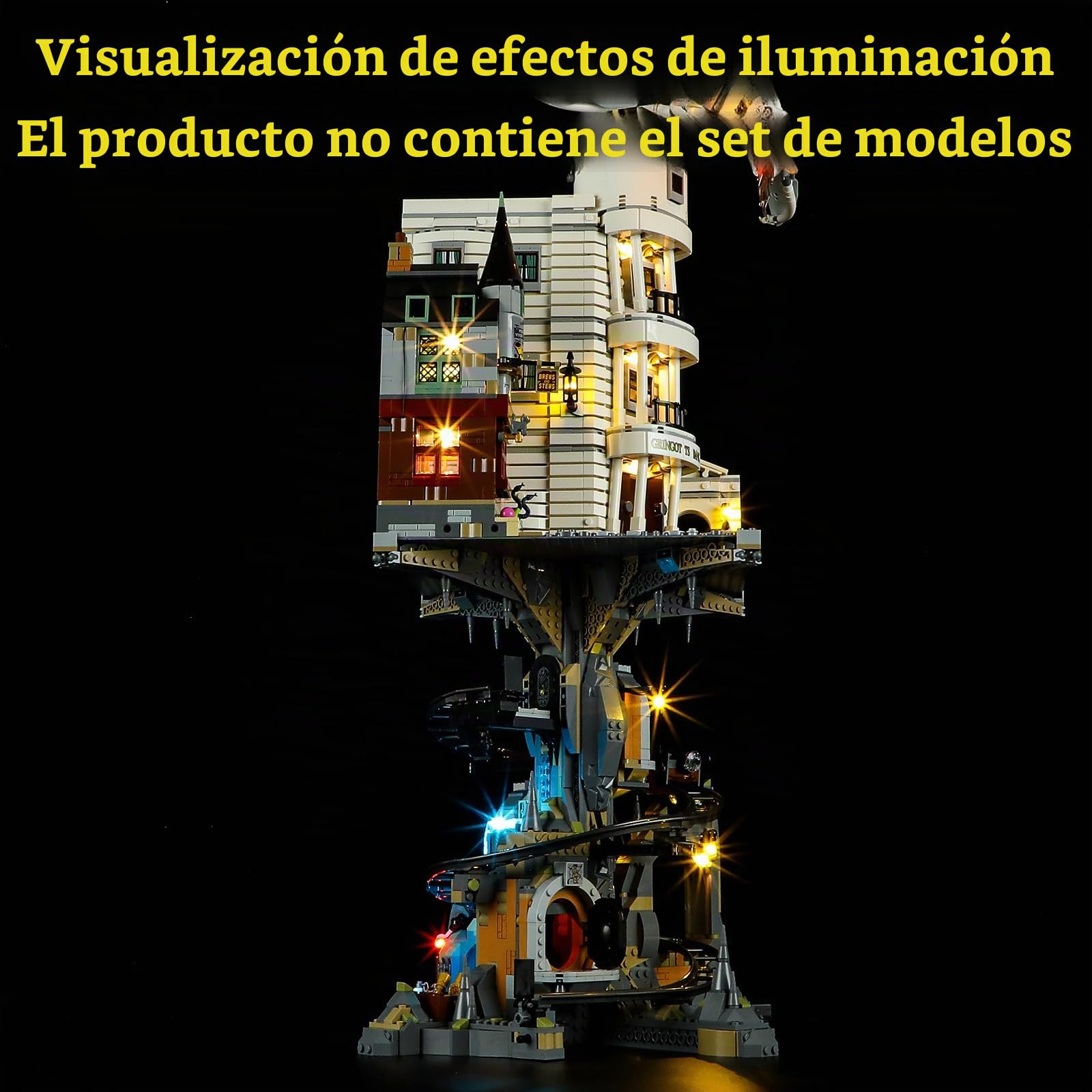 GEAMENT Kit de Luces LED Compatible con Lego Harry Potter Banco Mágico Gringotts (Gringotts Wizarding Bank) - Conjunto de luz por Edición por Coleccionistas 76417 (Juego Modelo no Incluido)