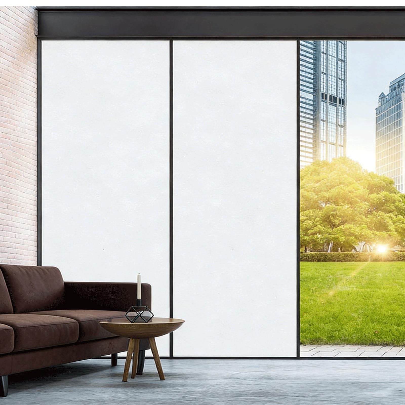 Film Fenetre Anti 100 x 270 cm Adhésion Statique Bloque Les UV Facile à Poser et à Nettoyer Regards Autocollant Opaque pour Décoration De, Cuisines Vitrines Magasin, Blanc Mat