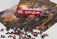 Vista 5 de Springbok Victorian Dream 500 Piece Jigsaw Puzzle for Adults - Dreamy Victorian House at Sunset - Unique Cut Pieces - Made in USA