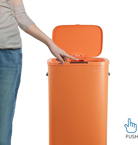 Miniatura 5 de happimess HPM1017K Tammi Kitchen - Bote de basura de metal delgado de 14.5 galones para el hogar, cocina, lavandería, oficina, dormitorio, baño,