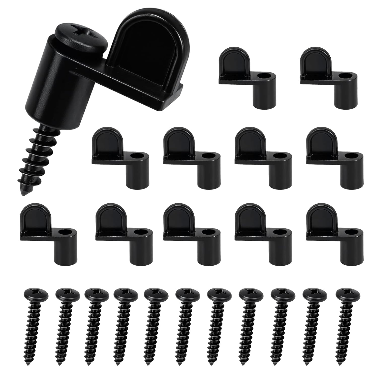 3/8 Inch Window Screen Clip with Screws, Storm Door Clips for Glass and Screen, Screen Door Clips to Hold Screen, Screen Retainer Clips for Storm Panels, Window Screen Fasteners (12 Pack)