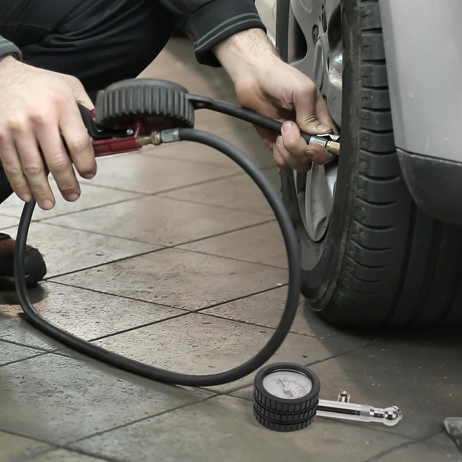 Alipis Mechanical Tire Pressure Gauge 60 Psi for Car Motorcycle Truck Vehicle Tire Pressure Tester with Analog Dial for Automotive Use
