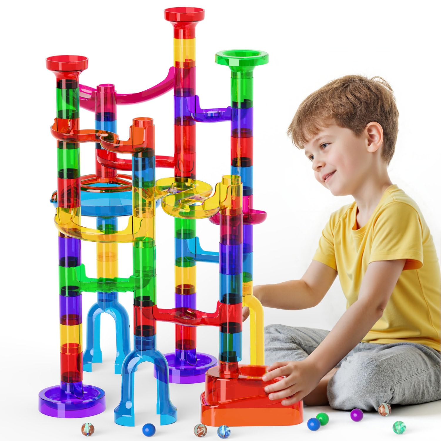 Amazon.com: Ifollower Marble Run, 109Pcs Marble Maze Game Building