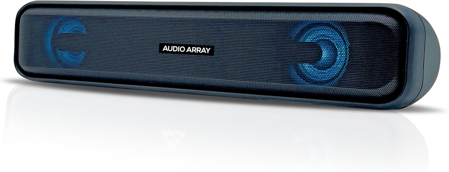 Audio Array SB-01 | 25W | Gaming RGB Lights | AUX, Bluetooth, USB, FM and TWS I Fast Charge Battery | Multi Link | BT Speaker for TV, Mobile, PC, Laptops, Tablets Black