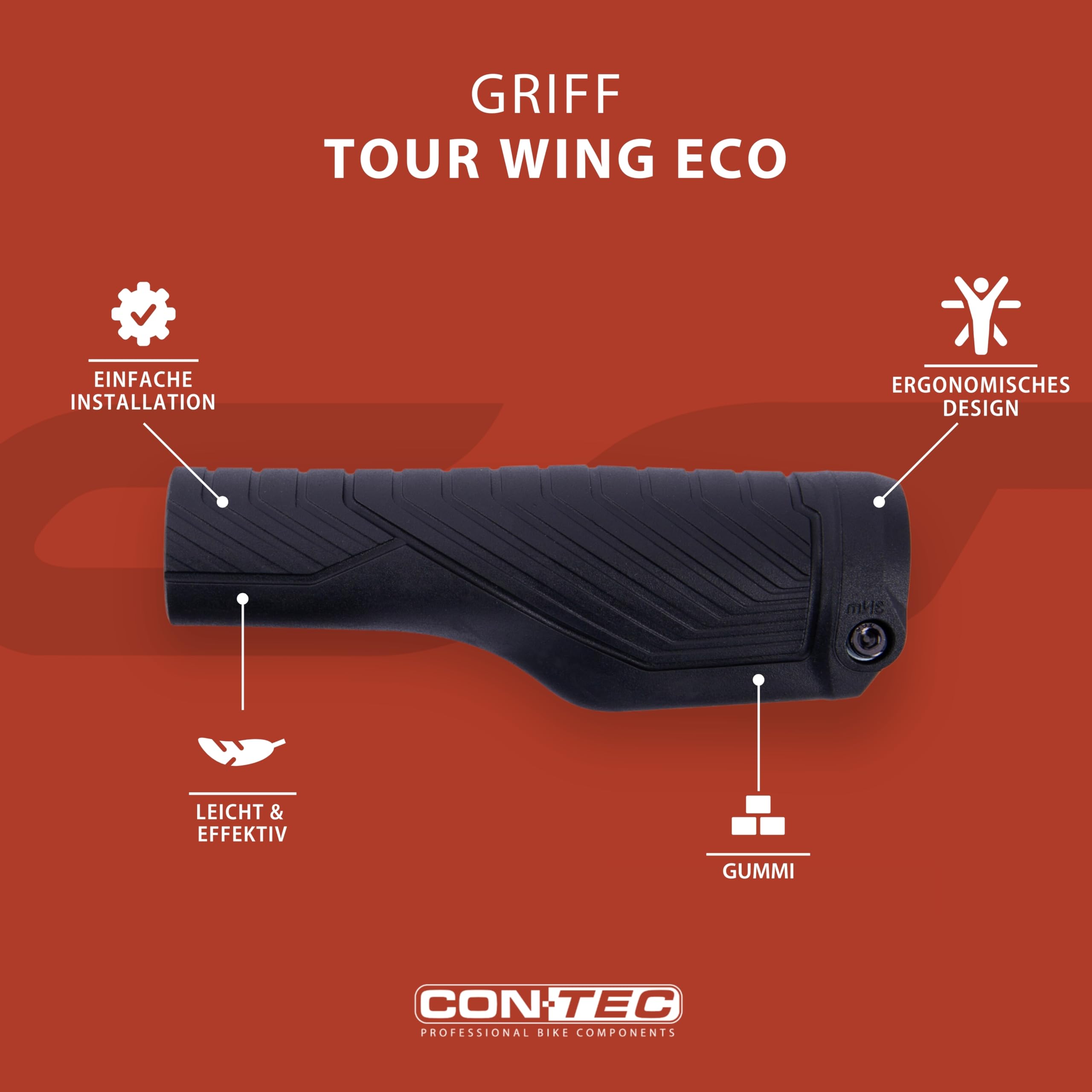 CONTEC Tour Wing Fahrradgriffe – Ergonomisch, Stoßabsorbierend, Für Trekking Und City, Paar