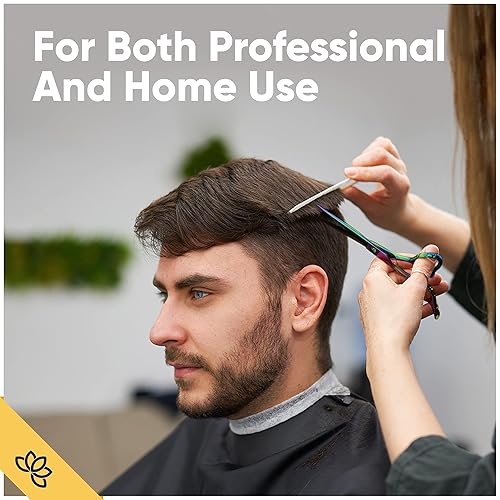 Vista 43 de Equinox - Juego de tijeras de peluquero profesional, incluye tijeras y tijeras de adelgazamiento para cortar el cabello y aseo, accesorios de acero