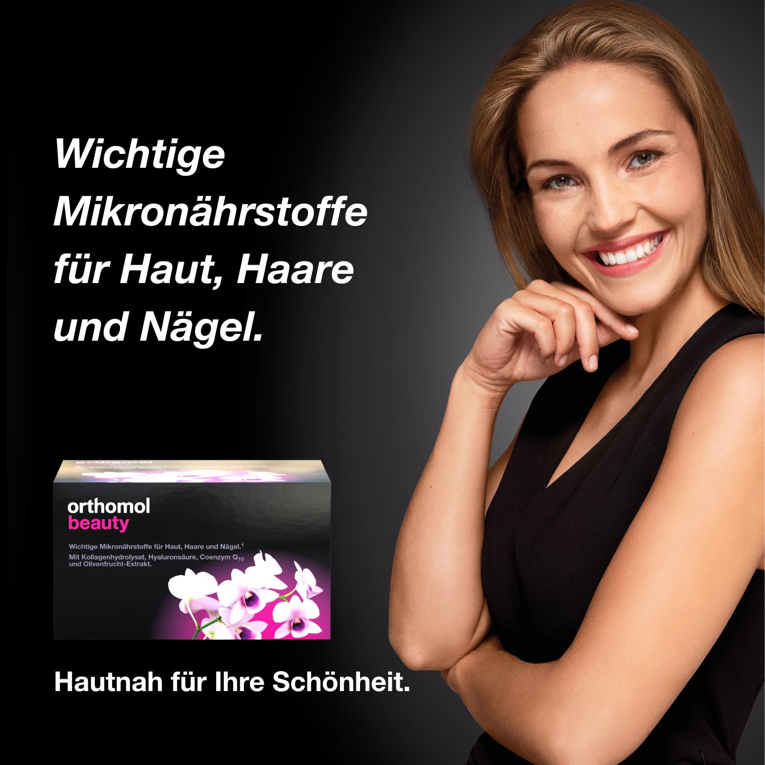 Orthomol Beauty für Frauen - für Haut, Haare und Nägel - mit Coenzym Q10, Biotin und Zink - Nachfüllpackung mit Trinkampullen à 30 x Tagesportionen