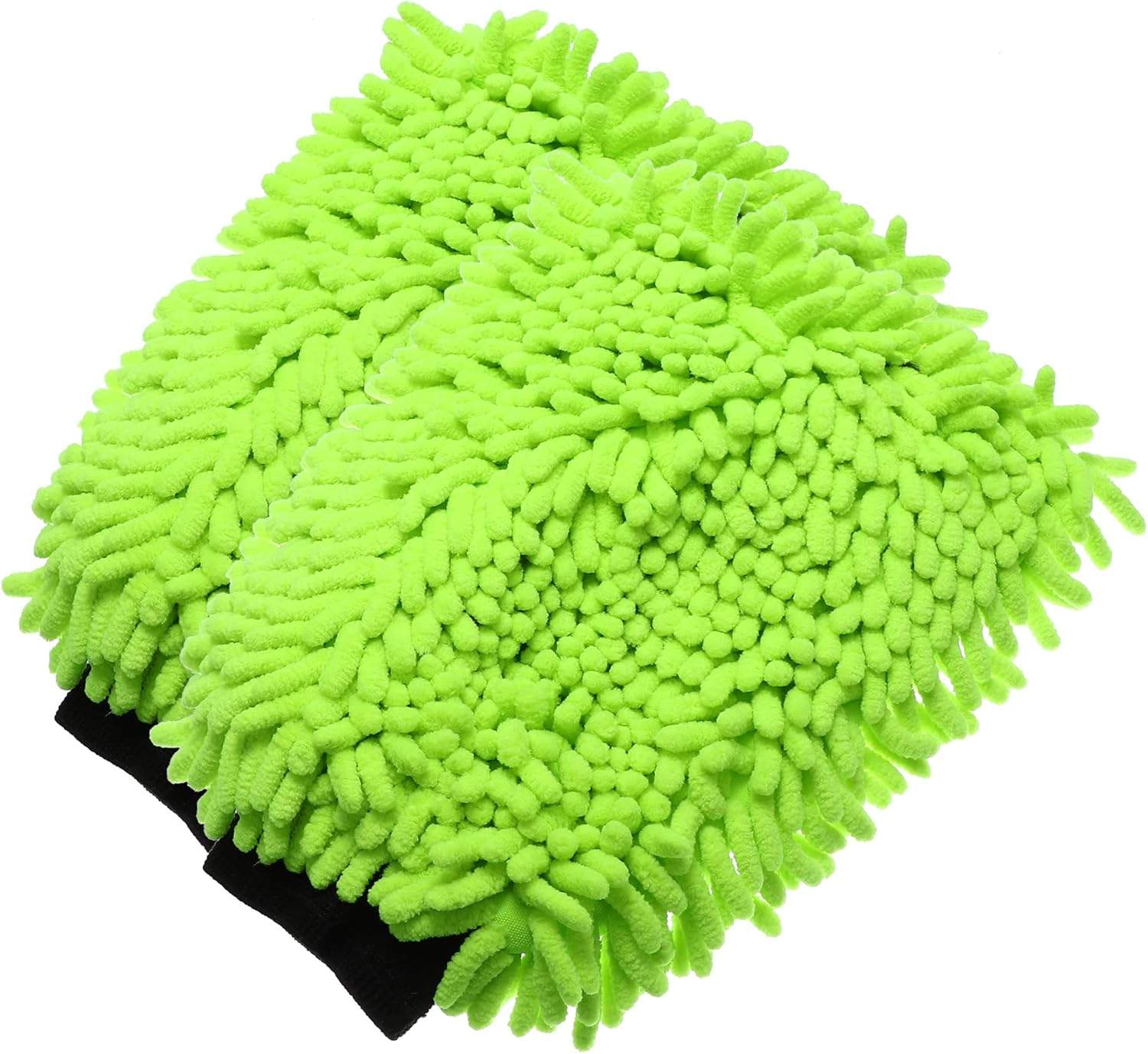 X AUTOHAUX 2pcs Car Wash Mitts Chenille Mesh Double Sided
