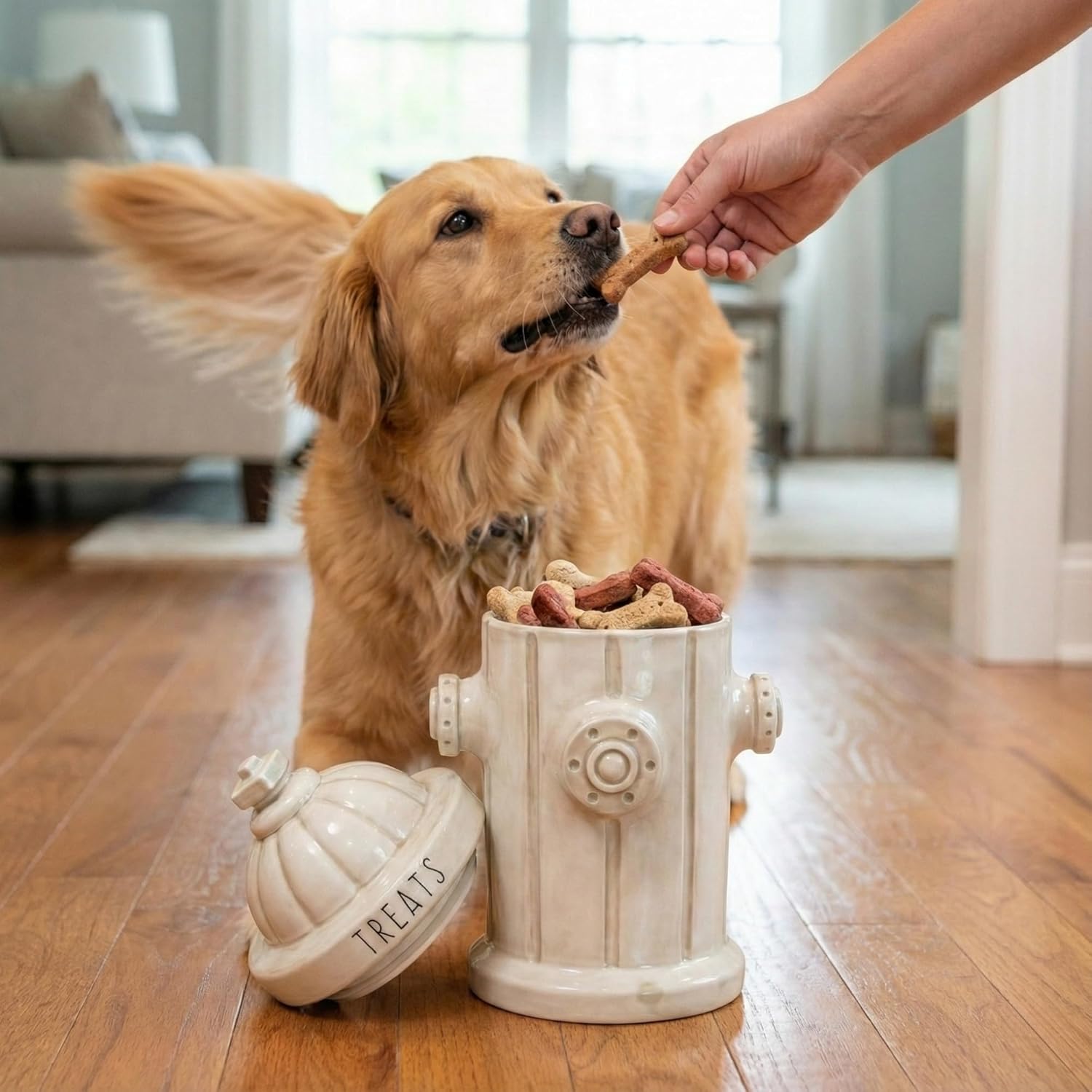 Fire Hydrant Treat Jar, White