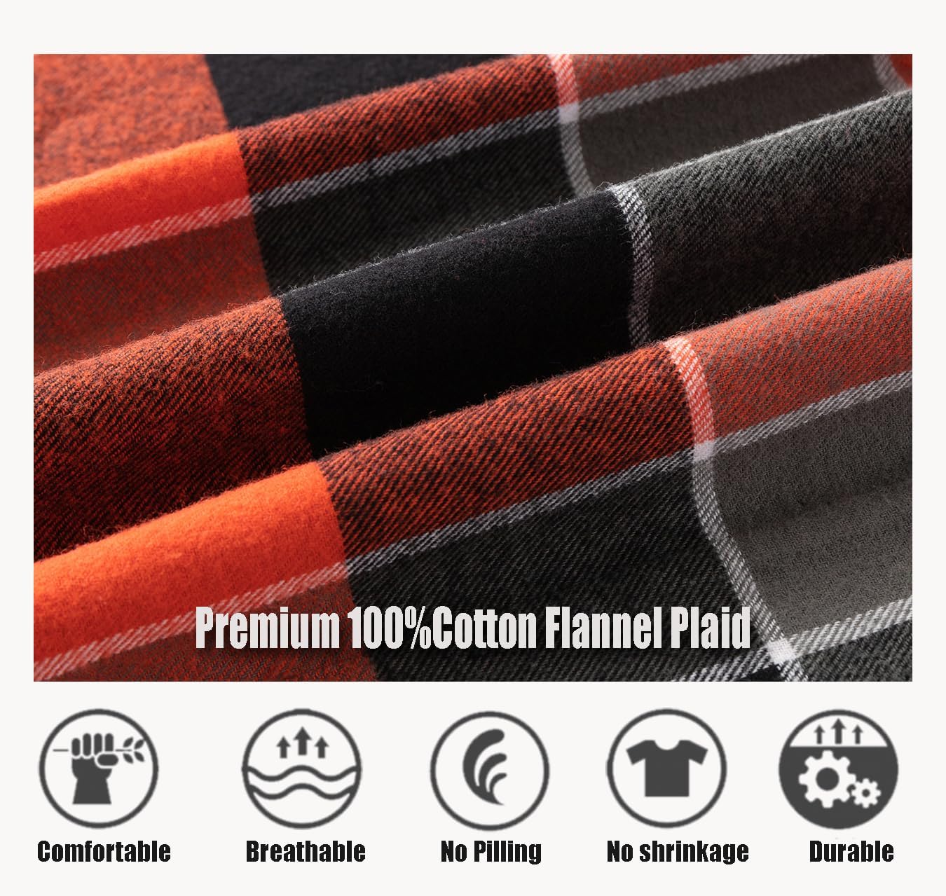 Mens Casual Flannel Plaid snap Shirt Sleeveless with Pocket - Image 5