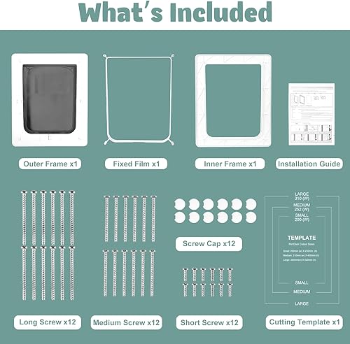 Miniatura 6 de Puerta para perro, puertas resistentes a la intemperie para perros de tamaño pequeño a medio, gatos u otras mascotas, mejoradas y gruesas, tamaño de