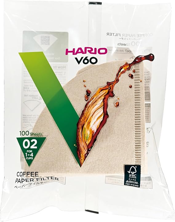 HARIO VCF-02-100M Paper Filter for V60, 06.6 ft (02 m), For 1-4 Cups, 200 Sheets