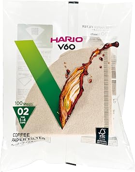 HARIO VCF-02-100M Paper Filter for V60, 06.6 ft (02 m), For 1-4 Cups, 200 Sheets