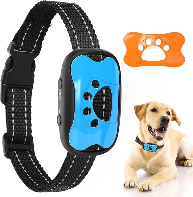 PET4PET Dog Bark Collar For Small Medium Large Dogs, Anti Barking Dog Training Collar Humane Beep Vibration, Anti Barking Device, Waterproof Dog Barking Collar with 6 Adjustable Sensitivity Levels