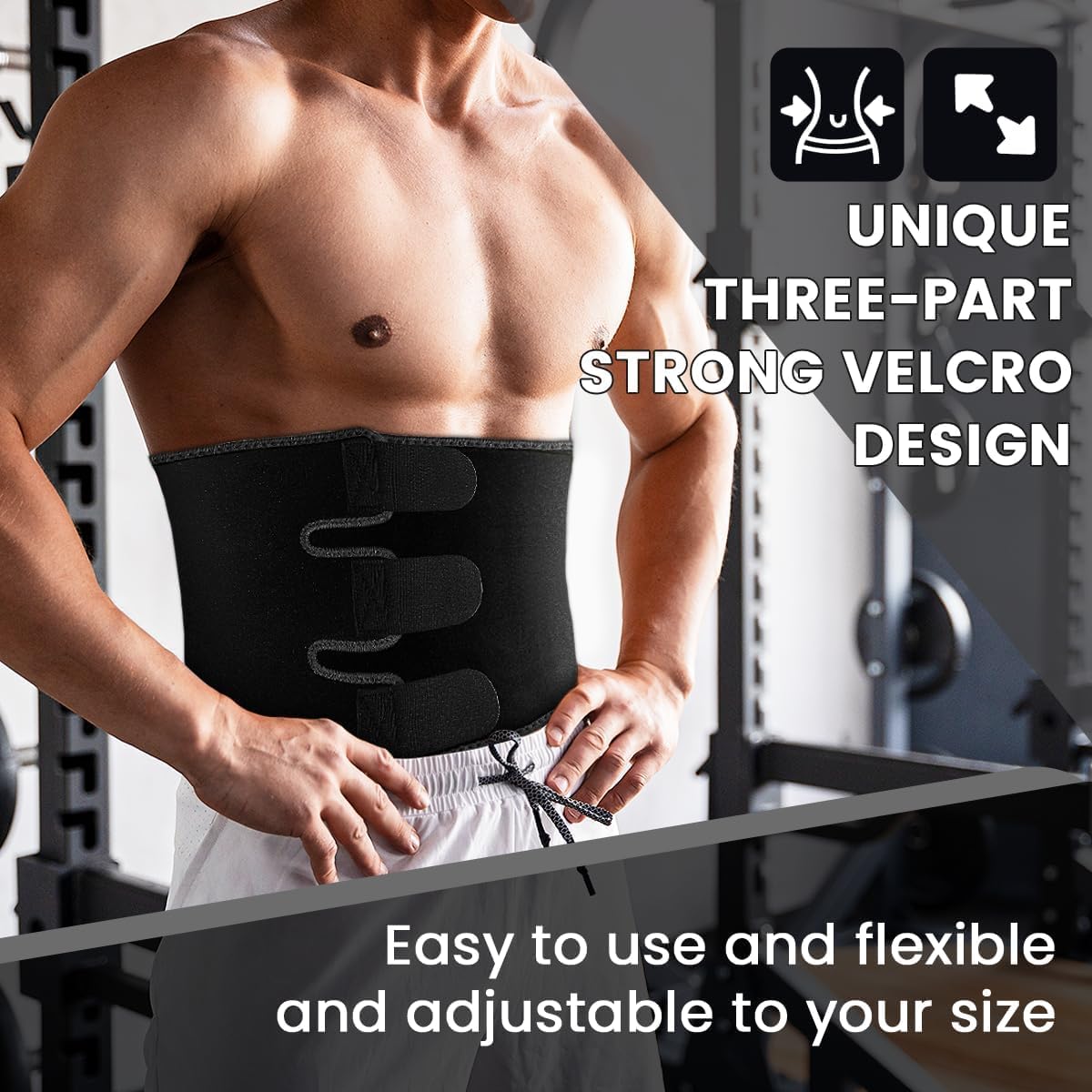 RIYA Waist Trimmer Sweat Waist Trainer for Women and Men Waist Sweat Belt Band Belly Stomach Wrap - Image 2