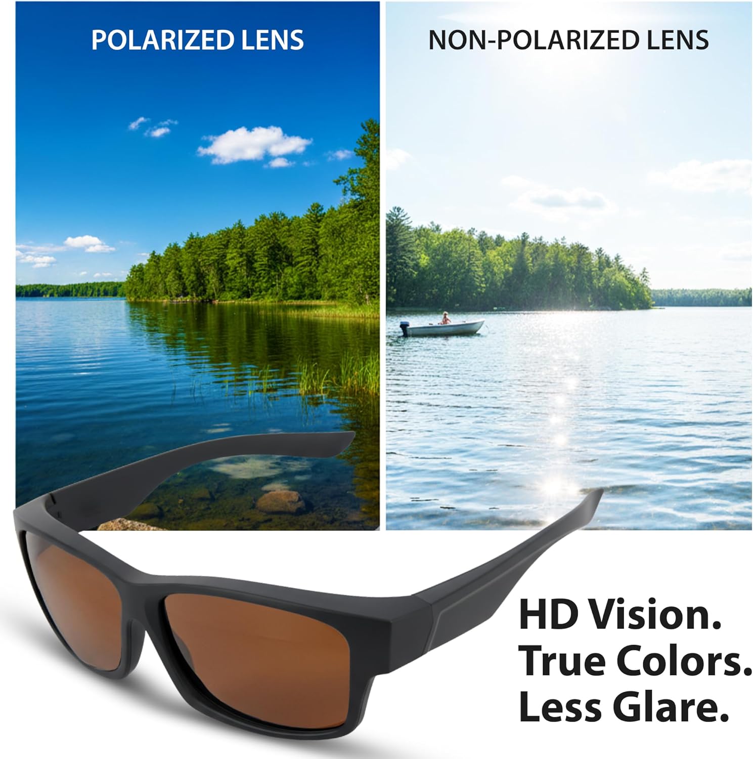 BLUE CUT Fit Over Polarized Sunglasses Driving Clip-on Over Glasses, Solar Shield Sunglasses Over Prescription Glasses - Image 4