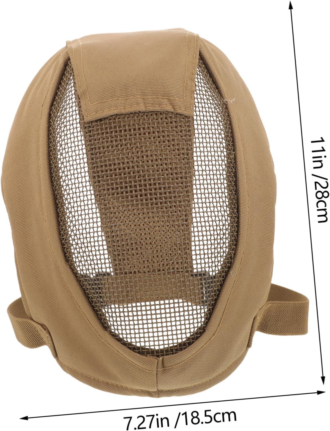 Full Face Mesh Mask Protective Hunting Mask for Outdoor Sports and Fencing Breathable Mesh Material Comfortable Airflow Design Mud Color