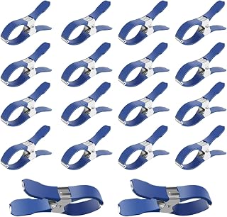 18 pinzas para cubierta de piscina de acero inoxidable, tamaño grande, color azul, apertura máxima de 5 cm, para barandillas de piscina o bordes de piscina, playa, toldo, camping