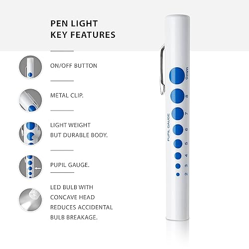 Miniatura 3 de Lápices de plástico ligero y moldeado, diseño de clip, desechable, paquete de 6 unidades, color blanco