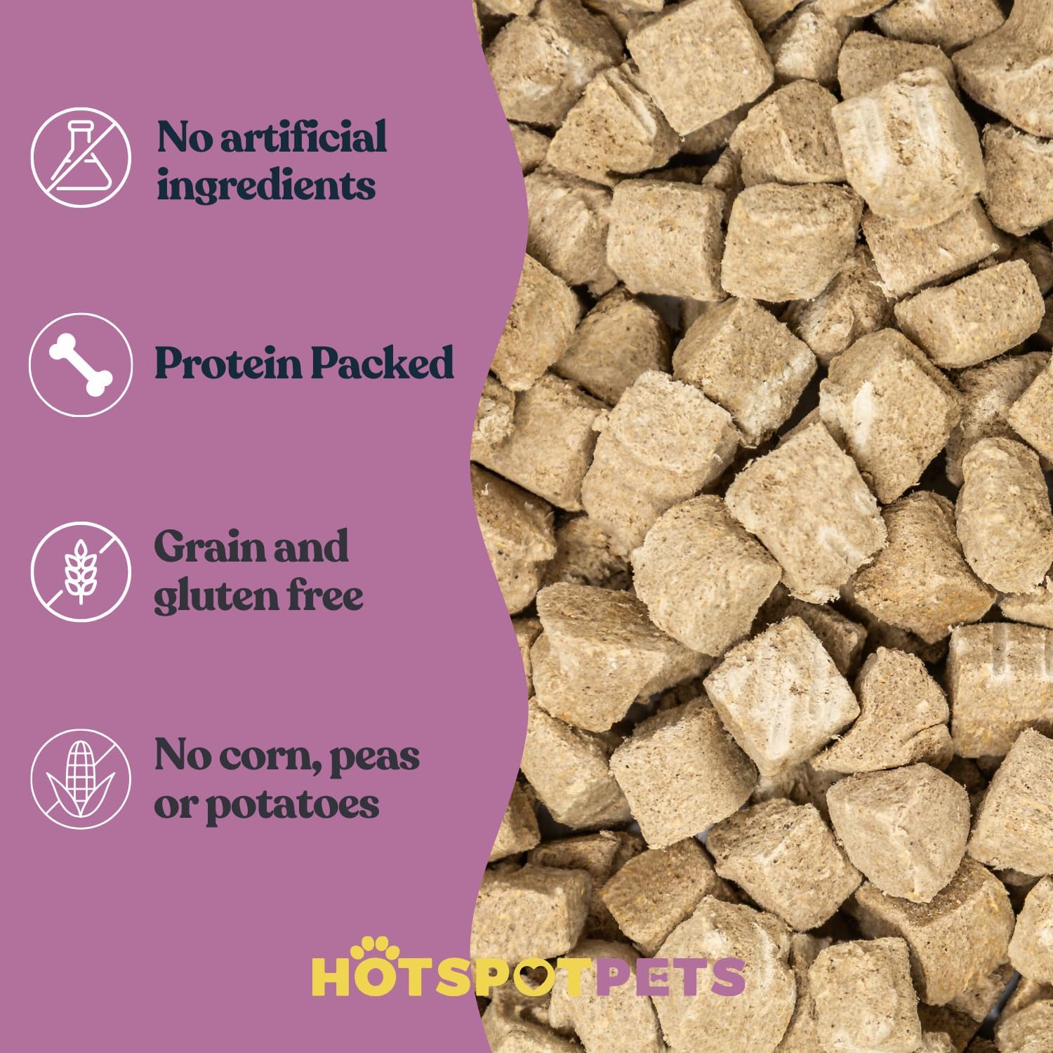 hotspot pets Freeze Dried Rabbit Treats for Dogs & Cats, USA Made - 1LB Bag 600+ Pcs, Single Ingredient Rabbit Bites - High Protein, Training Reward & Food Topper - Grain Free, Low Calorie Snack