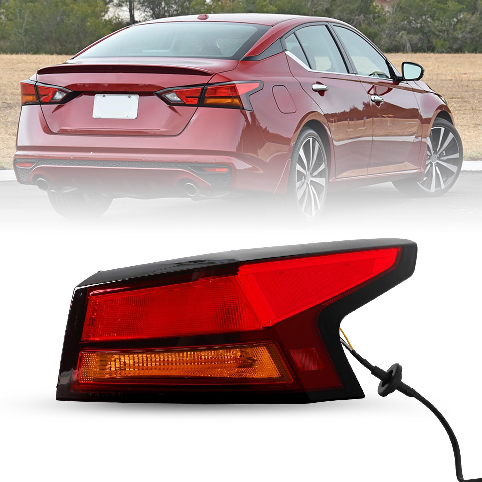 JSBOYAT Tail Light Assembly with Bulbs Replacement for 2019-2022 Nissan Altima Taillamp Brake Light Taillight Outer Rear Right Passenger Side