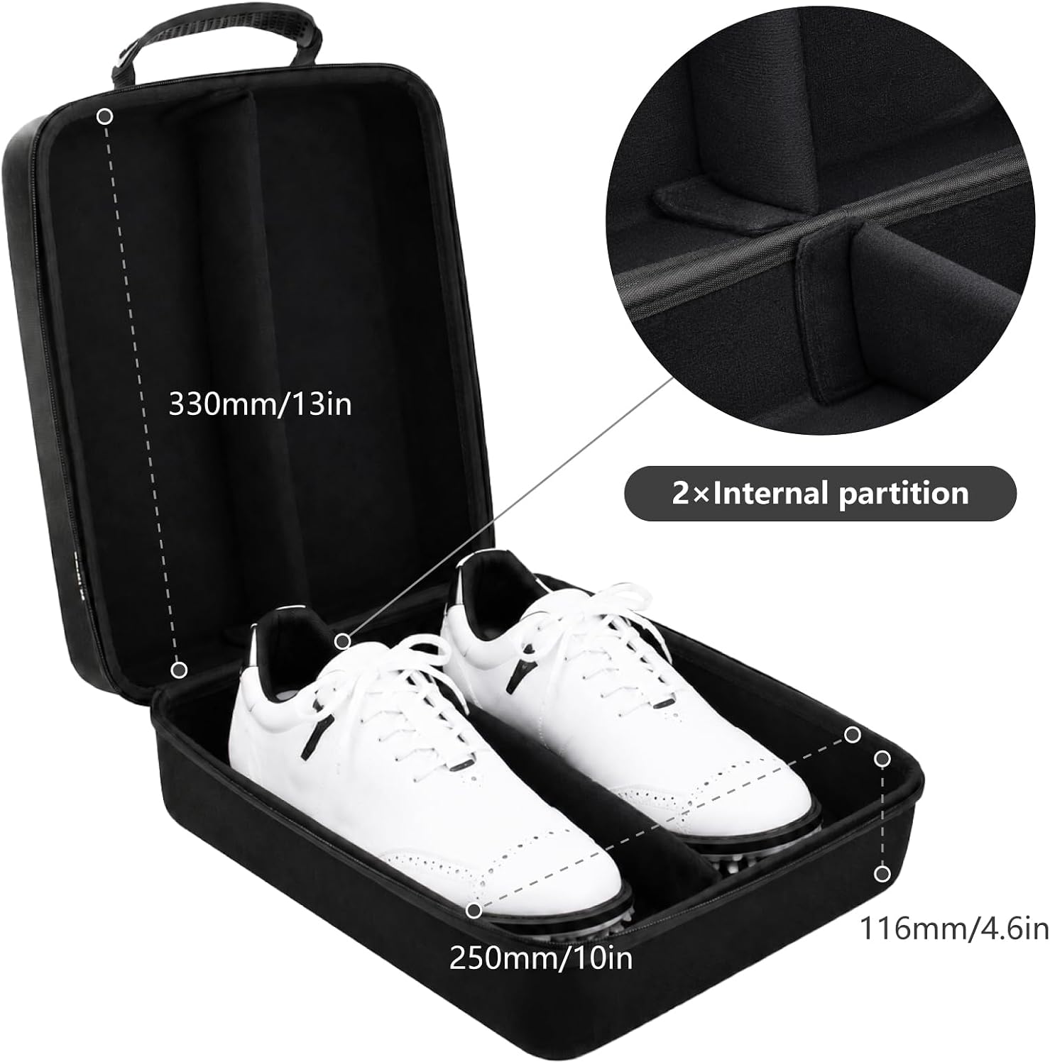 Premium Travel Shoe Case for Men/Women,EVA Hard Shoe Bag - Size 13