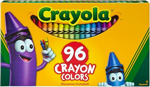 Crayola Crayones de color clásico en paquete abatible con sacapuntas 96 colores regalo para niños