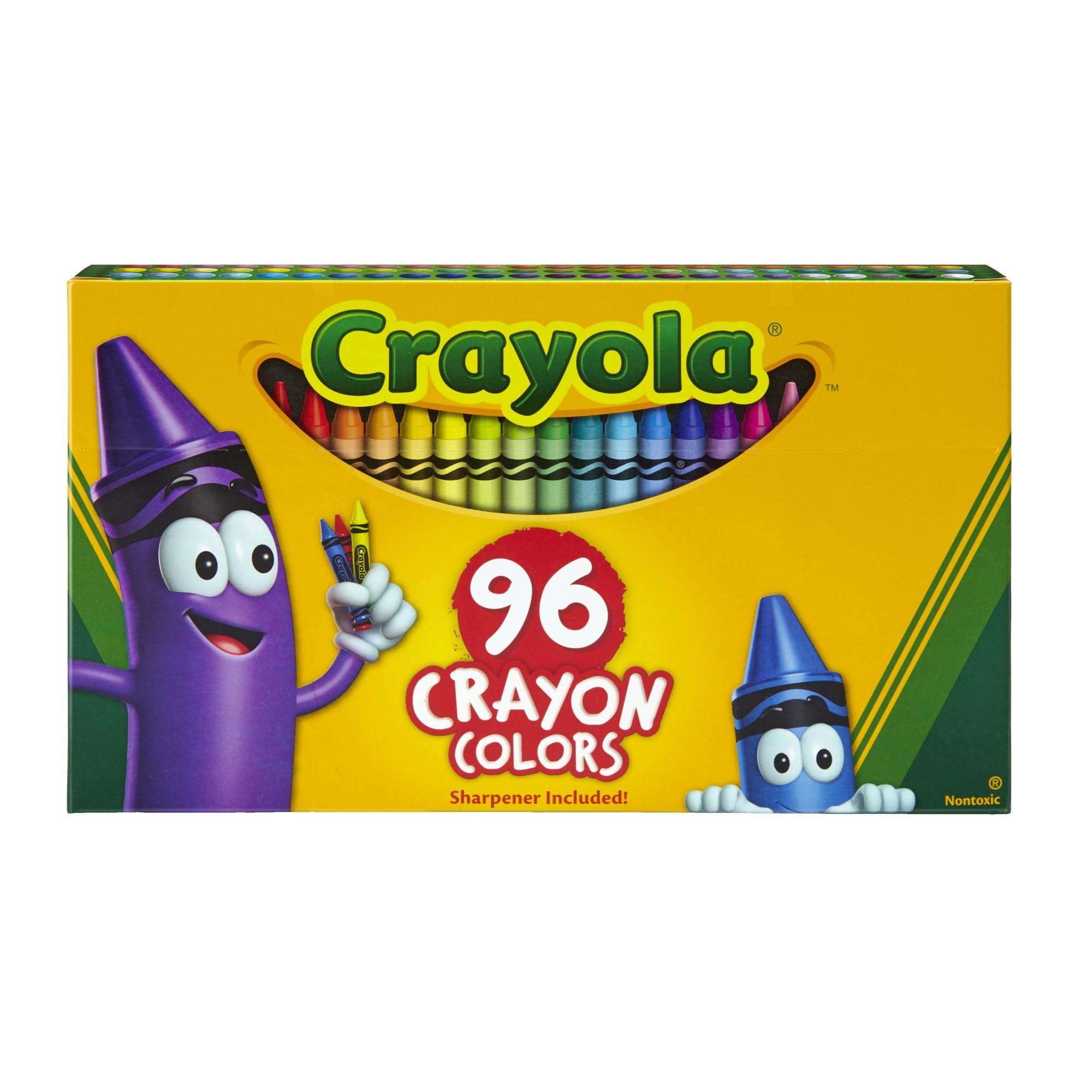 CRAYOLAClassic Color Crayons in Flip-Top Pack with Sharpener, 96 Colors, Gift for Kids